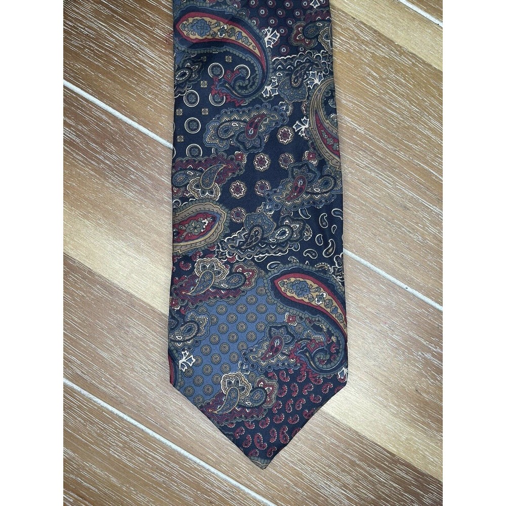 Bill Blass Men's Green 100% Silk Paisley Neck Tie